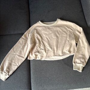 Cream Cropped Sweatshirt